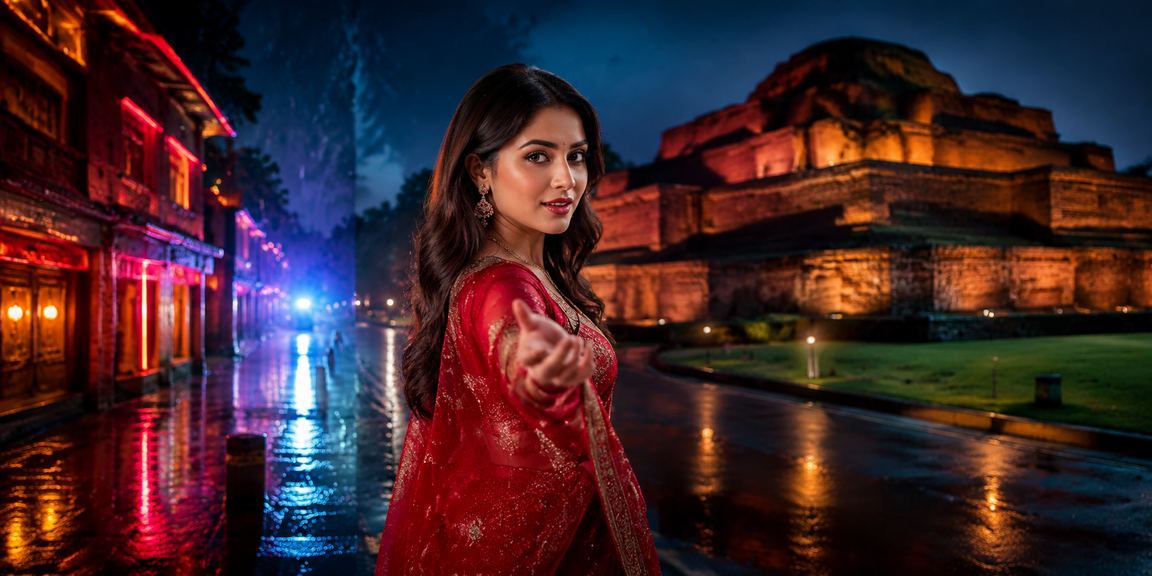 বাংলাদেশে শাড়ি পরিহিতা একজন নারী মোবাইলে পেমেন্ট করছেন বেটিংয়ের জন্য