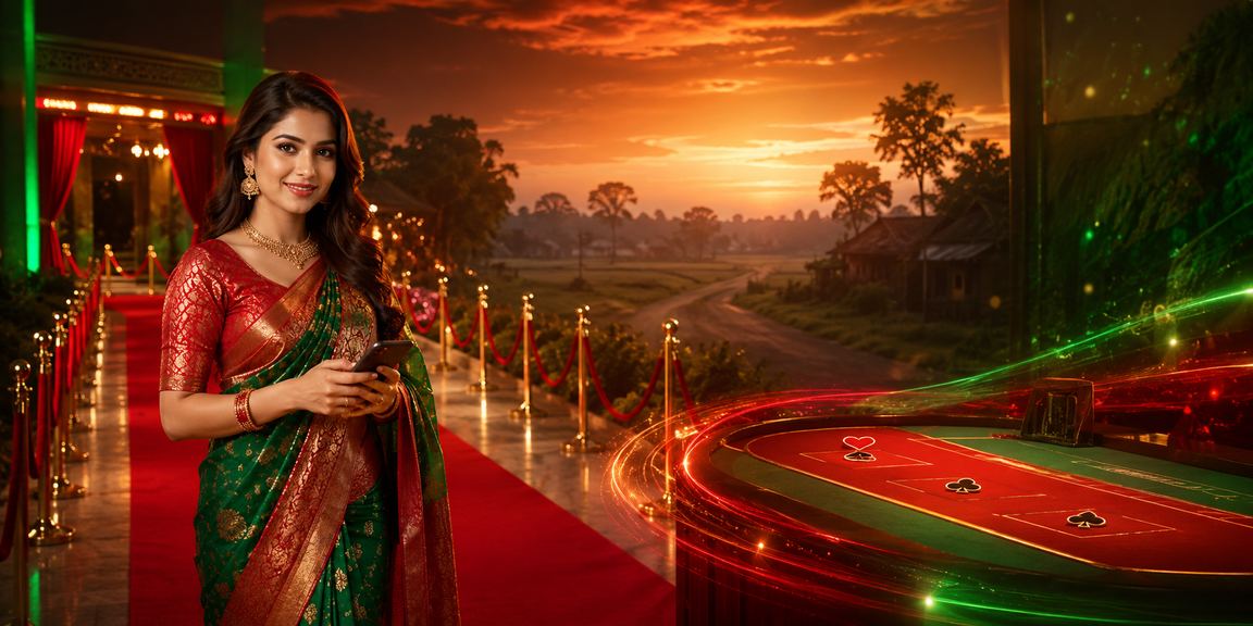 A woman in a saree in Comilla using a deposit bonus to play indoor-outdoor games